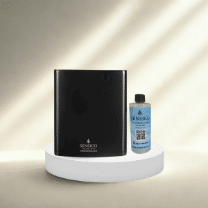 חבילת התחלה של Sensico – מפיץ ריח חשמלי שחור או לבן ותמצית ריח בנפח 100 מ"ל