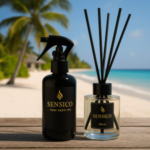 חבילת ריח לבית של סנסיקו מפיץ מקלות 150 מ"ל ומבשם 250 מ"ל בניחוח יוקרתי